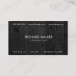 Black Wood Elegant Modern Professional White Business Card
