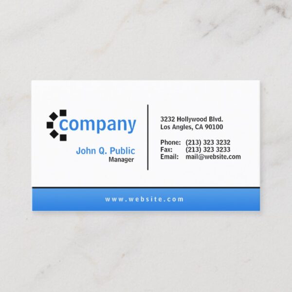 Blue Gradient Bottom Simple Modern Professional Business Card