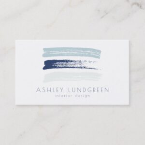 Blue Watercolor Brush Strokes Modern Business Card