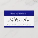 Blue & White Corporate Name Tag – Business Card