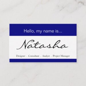 Blue & White Corporate Name Tag - Business Card