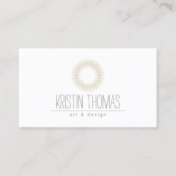 Bohemian Gold Sun Mandala Designer Business Card