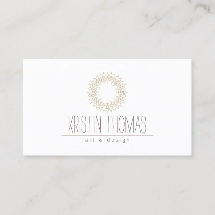 Bohemian Gold Sun Mandala Designer Business Card