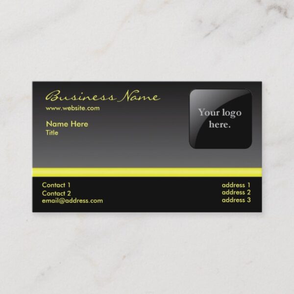 Bold Black and Yellow business card -with logo