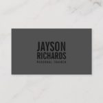 Bold Black/Gray Personal Trainer Business Card