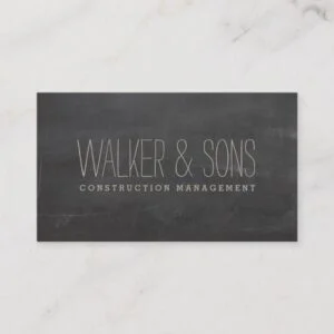 BOLD MASCULINE simple plain rustic chalkboard gray Business Card