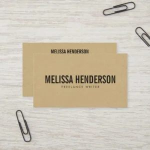 Bold Minimalist Brown Kraft Paper Business Card
