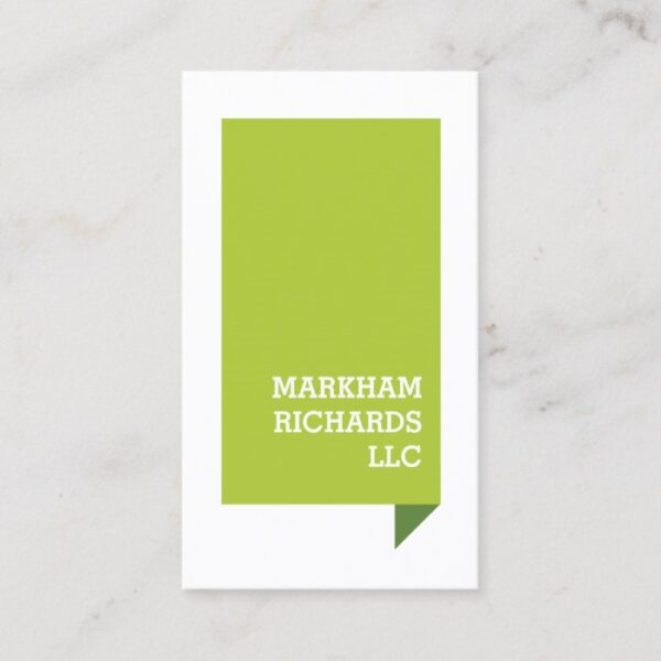 Bold Professional Lime Green 3D Box Business Card
