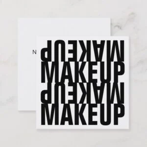 Bold Text Black and White Makeup Square Business Card