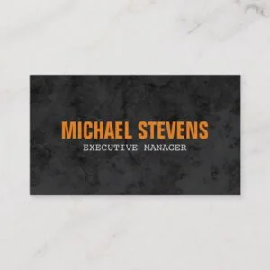 Bold Text Grey Orange Stylish Modern Contemporary Business Card