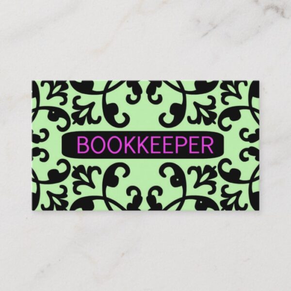 Bookkeeper Damask Business Card