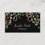 Bookkeeper – Elegant Swirl Floral Business Card