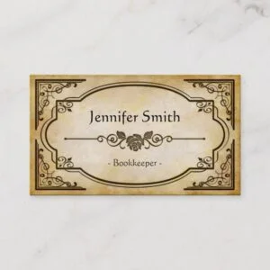 Bookkeeper - Elegant Vintage Antique Business Card