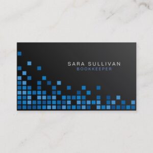 Bookkeeper Financial Services Abstract Blue Cubes Business Card