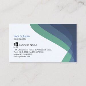 Bookkeeper Right Blue Hued Streams Professional Business Card