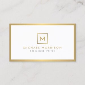 BOX LOGO with YOUR INITIAL/MONOGRAM in Faux Gold Business Card