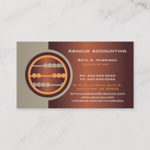 Bronze Abacus Accounting Business Cards
