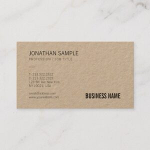 Brown Kraft Paper Professional Modern Plain Luxury Business Card