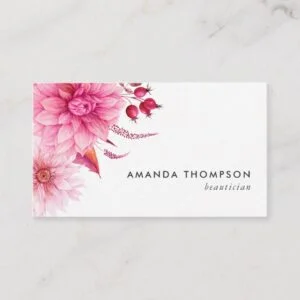 Burgundy and Blush Watercolor Floral Business Card