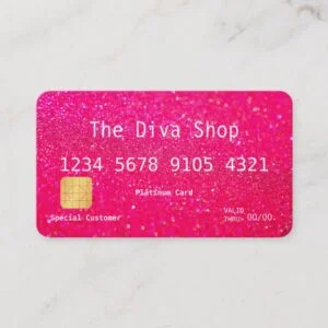 Business Card | Glitter Credit Card Pink