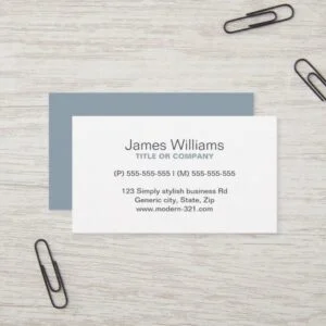 Cadet gray modern generic simple elegant personal business card