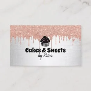 Cakes & Sweets Cupcake Home Bakery Modern Drips Business Card