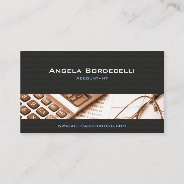 Calculator Brown Accounting Business Card