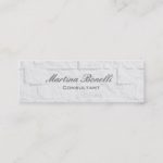 Calligraphy Wall Brick Skinny Clear Business Card