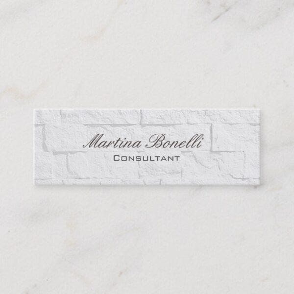 Calligraphy Wall Brick Skinny Clear Business Card