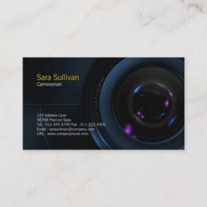 Cameraman Business Card Camera Lens