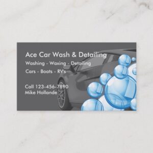 Car Wash And Detailing Business Card