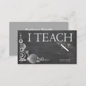 Chalkboard Formal 'I Teach' Business Card