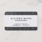 Charcoal Gray Pinstripe Tweed Slate Black Fabric Business Card