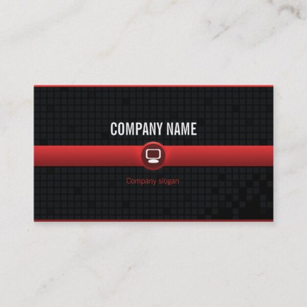 Chart visits - Professional red data processing v2 Business Card