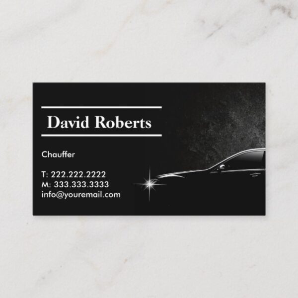 Chauffeur Taxi Driver Professional Dark Business Card