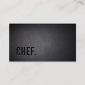 Chef Professional Dark Minimalist Business Card