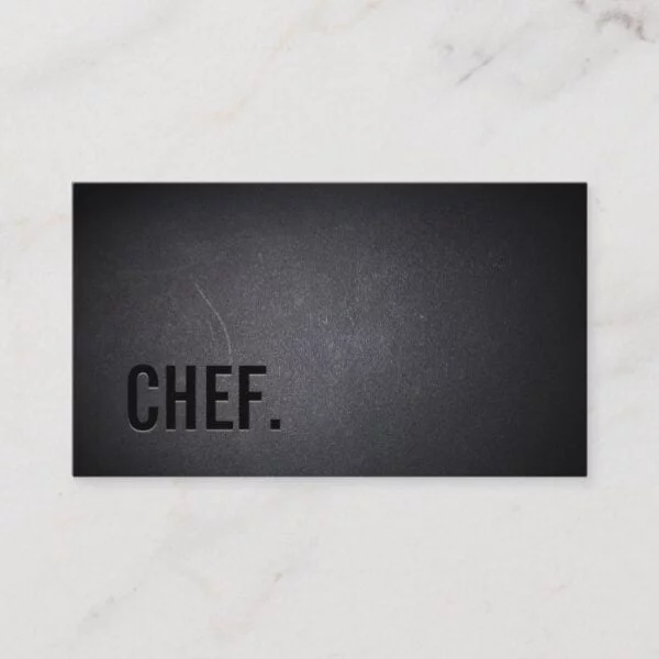 Chef Professional Dark Minimalist Business Card