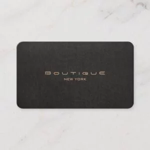 Chic Boutique Faux Black Linen Professional Unique Business Card