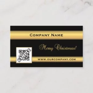 Chic Gold and Black Christmas Business Card