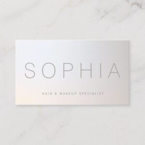 Chic Modern Beauty Minimalist Luminous Silver Business Card
