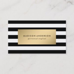 Chic Stripes in Gold | Business Cards