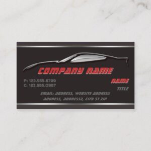 Chrome Outline Corvette Business cards