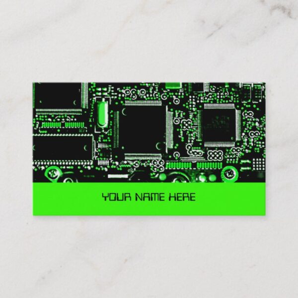 Circuit Green 2 business card template green