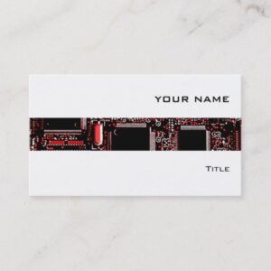 Circuit Red 2 stripe business card white