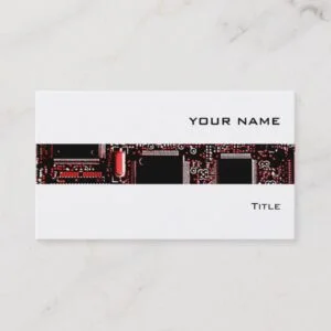 Circuit Red 2 stripe business card white