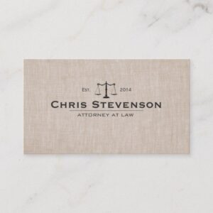 Classic Attorney Justice Scale Masculine Business Card