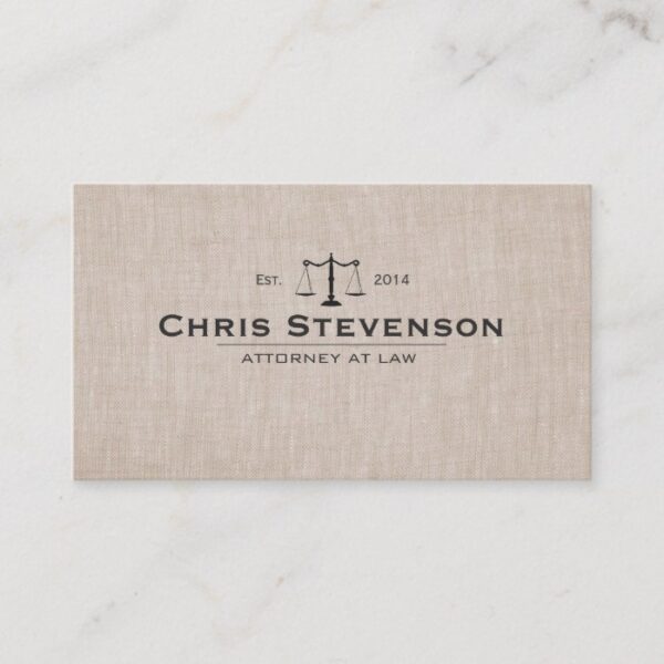 Classic Attorney Justice Scale Masculine Business Card