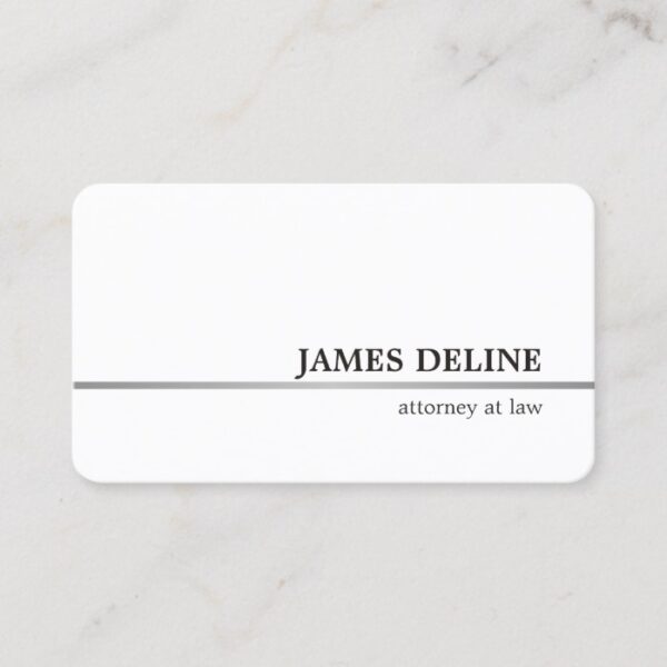 Classic Elegant Faux Silver Line Attorney at law Business Card