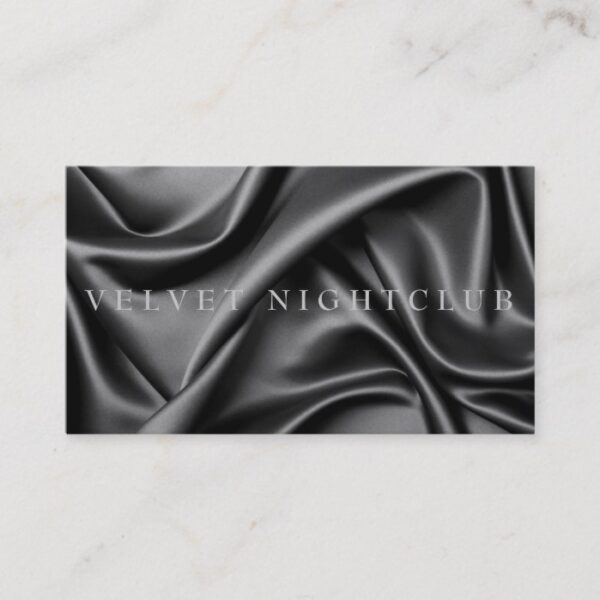 Classy, black, sleek, silk design business card