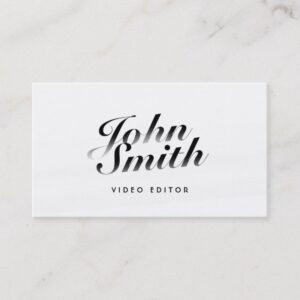 Classy Calligraphic Video Editor Business Card